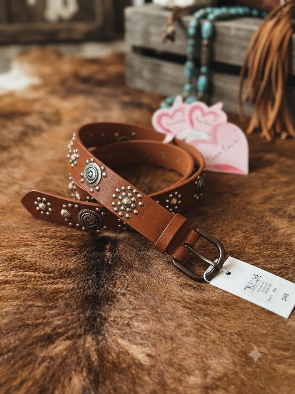 True Love Studded Western Belt – New With Tags (Size Small)